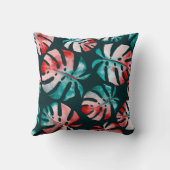 抽象芸術葉トロピカル、水彩ブライト。 クッション (裏面)