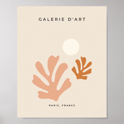 抽象芸術葉ニュートラルBeige Shapesカットアウト ポスター (正面)