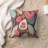 抽象芸術葉パターン クッション (ブランケット)