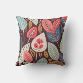 抽象芸術葉パターン クッション (裏面)