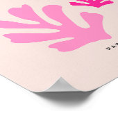 抽象芸術葉ピンクオレンモダンジシェイプ切り出し ポスター (角)