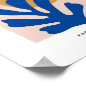 抽象芸術葉ブルーモダンシェイプ切り出し ポスター (角)