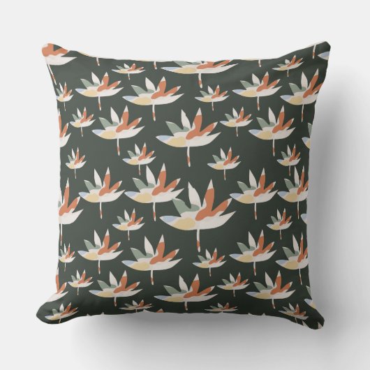 抽象芸術葉モダン暗模様デザイン クッション (正面)