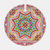 抽象芸術葉多様なパターン ガラスオーナメント (裏面)