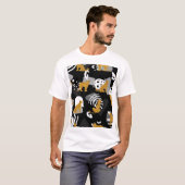抽象芸術葉性ヒョウ柄 Tシャツ (正面フル)