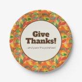 抽象芸術葉感謝祭 ペーパープレート (正面)