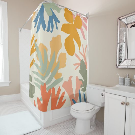 抽象芸術葉植物#1 #wall #art シャワーカーテン (インサイチュ)