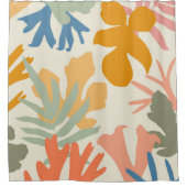 抽象芸術葉植物#1 #wall #art シャワーカーテン (正面)