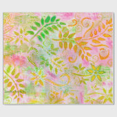 抽象芸術葉花包み紙 ラッピングペーパー (フラット)