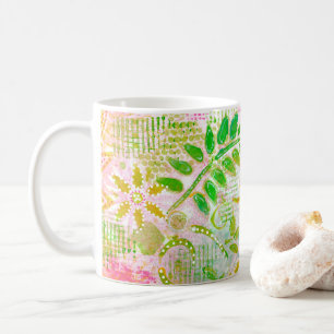 抽象芸術葉花 コーヒーマグカップ