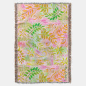 抽象芸術葉花 スローブランケット (正面縦)