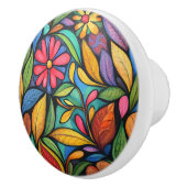 抽象芸術葉花 セラミックノブ (右)