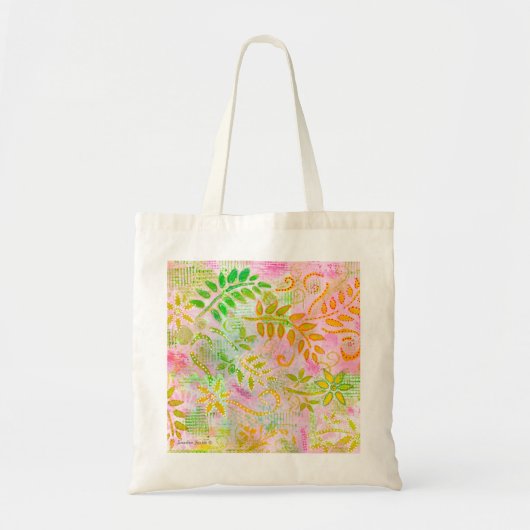 抽象芸術葉花 トートバッグ (正面)