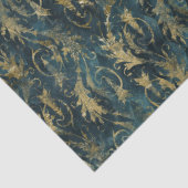 抽象芸術葉金ゴールドオングリーンデコパージュ 薄葉紙 (詳細)