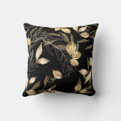 抽象芸術葉銀杏。高級グリッターイチョウオンr クッション (裏面)