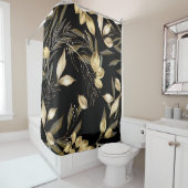 抽象芸術葉銀杏。高級グリッターイチョウオンr シャワーカーテン (インサイチュ)