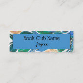 抽象芸術葉青水色、ブックマーク コーリングカード (裏面)