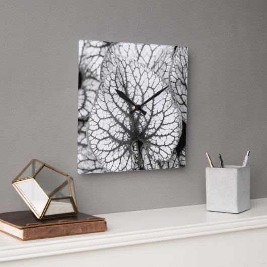 抽象芸術葉 スクエア壁時計 (オフィス)