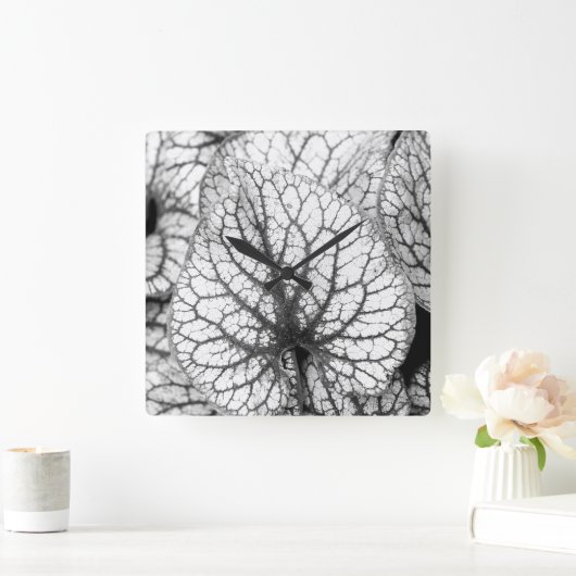 抽象芸術葉 スクエア壁時計 (ホーム)