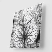 抽象芸術葉 スクエア壁時計 (傾斜)