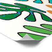 抽象芸術葉(ハート) ポスター (角)