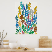 抽象芸術葉(ハート) ポスター (キッチン)