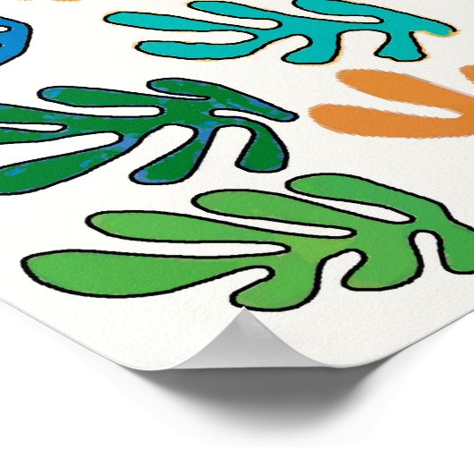 抽象芸術葉 ポスター (角)