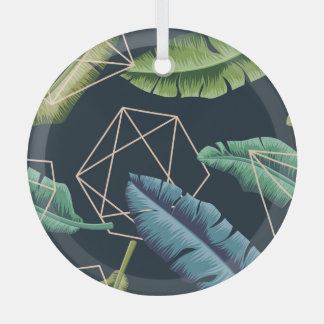 抽象芸術葉：ポリゴンラインをシームレスに接続。 ガラスオーナメント