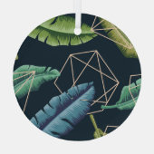 抽象芸術葉:ポリゴンラインをシームレスに接続。 ガラスオーナメント (裏面)