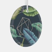 抽象芸術葉:ポリゴンラインをシームレスに接続。 ガラスオーナメント (正面右)