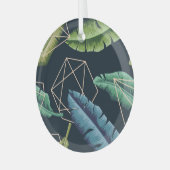 抽象芸術葉:ポリゴンラインをシームレスに接続。 ガラスオーナメント (正面左)