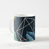 抽象芸術葉：ポリゴンラインをシームレスに接続。 コーヒーマグカップ (正面左)