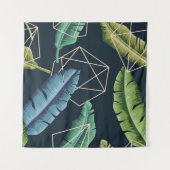 抽象芸術葉:ポリゴンラインをシームレスに接続。 タペストリー (正面(横))
