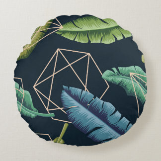 抽象芸術葉：ポリゴンラインをシームレスに接続。 ラウンドクッション