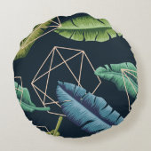 抽象芸術葉：ポリゴンラインをシームレスに接続。 ラウンドクッション (裏面)
