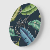 抽象芸術葉：ポリゴンラインをシームレスに接続。 ラージ壁時計 (傾斜)