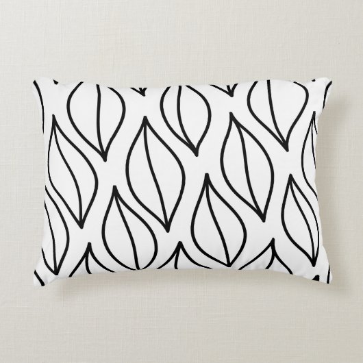 抽象芸術葉。ヴィンテージ構造手引き海 アクセントクッション (正面)