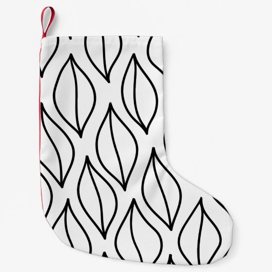 抽象芸術葉。ヴィンテージ構造手引き海 スモールクリスマスストッキング (正面)