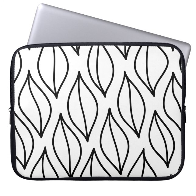 抽象芸術葉。ヴィンテージ構造手引き海 ラップトップスリーブ (正面)