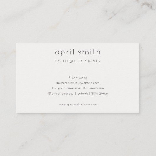 抽象芸術薄紫ブラシストーク水彩アポイントメント 名刺 (裏面)