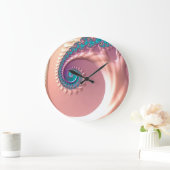 抽象芸術薄紫渦 ラージ壁時計 (ホーム)