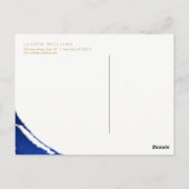 抽象芸術藍青ブラシストローク ポストカード (裏面)