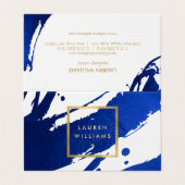 抽象芸術藍青ブラシストローク 名刺 (外部フラット)