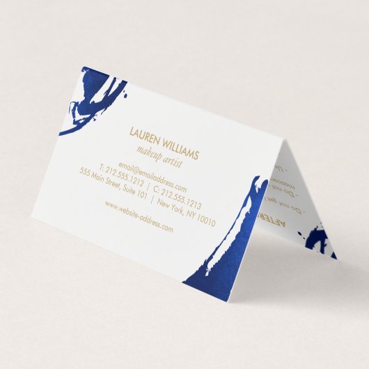 抽象芸術藍青ブラシストローク 名刺 (裏面)