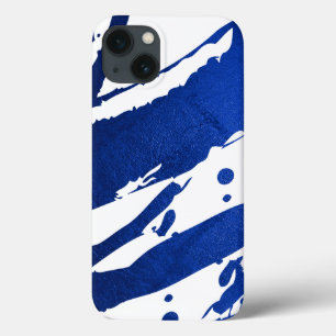 抽象芸術藍青ブラシストローク iPhone 13ケース