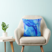 抽象芸術藍青紫アルコールインク クッション (椅子)