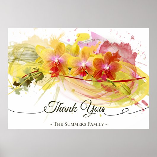 抽象芸術蘭カラスプラッシュ書道 ポスター (正面)