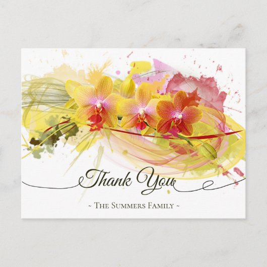 抽象芸術蘭カラスプラッシュ書道 ポストカード (正面)