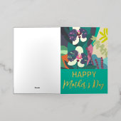 抽象芸術蘭フローラハッピーマザーズデイ金ゴールド 箔シーズンカード (外側レイダウン)