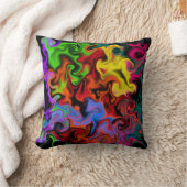 抽象芸術虹の渦巻き クッション (ブランケット)